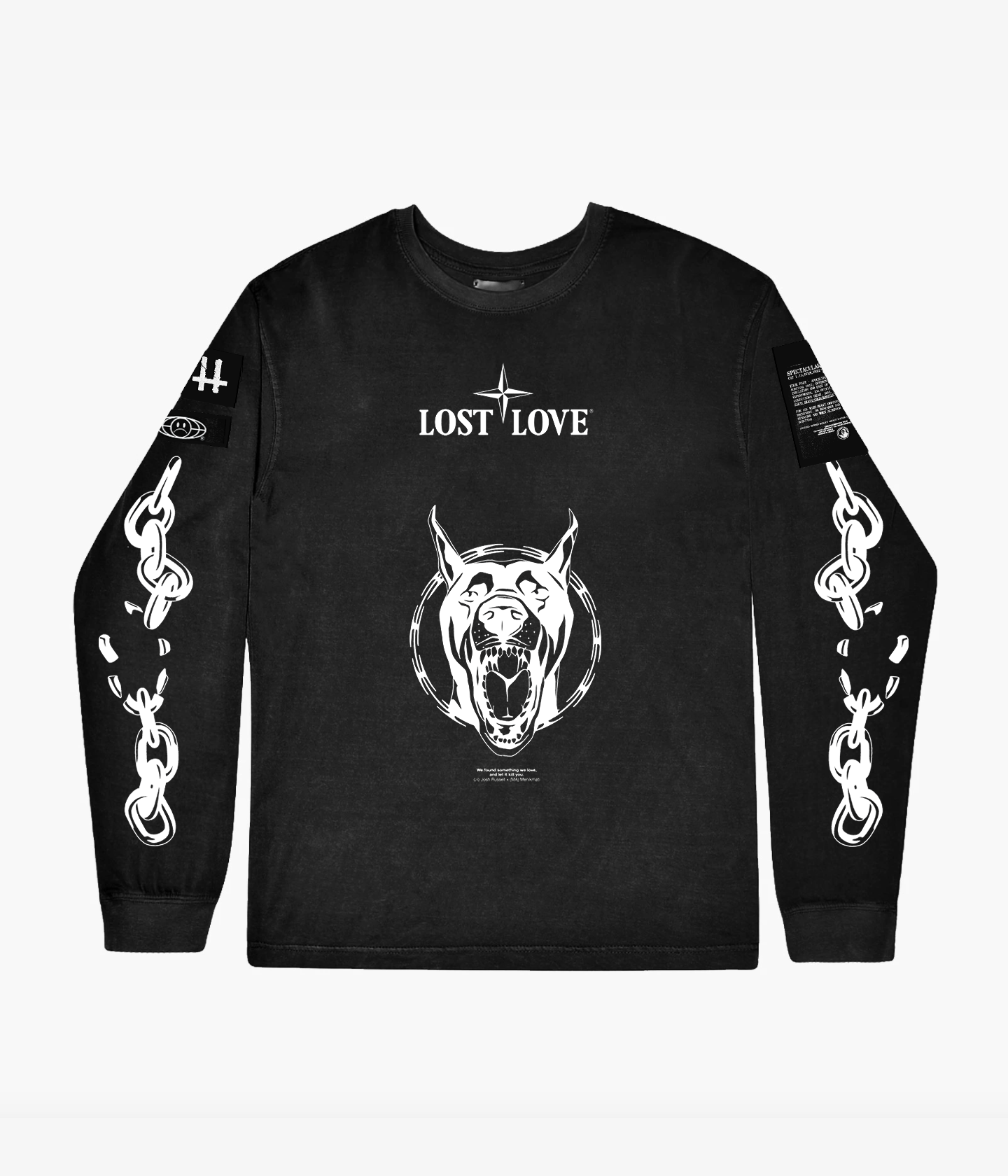 Lost In Love Plunge Neck Graphic Tshirt - Black